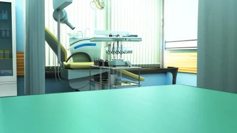 Part of the table in the dental office 3d render on white Stock Illustration