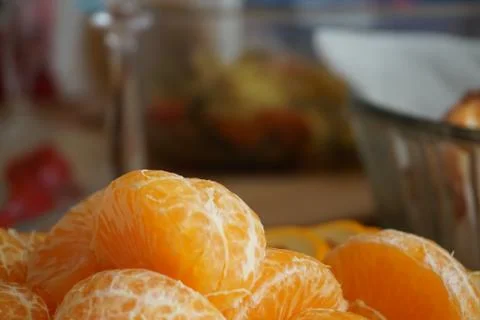 Part of tangerines Stock Photos