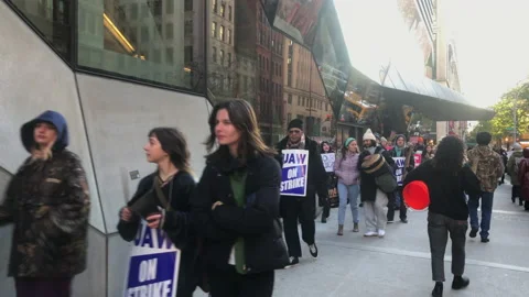 Part-time faculty in New School have been on strike on 2022 in NYC Stock Footage 231820477