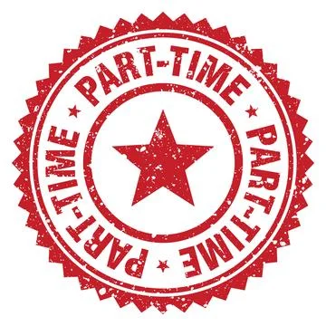 Part-time red grunge round stamp. part-time stamp Stock Illustration