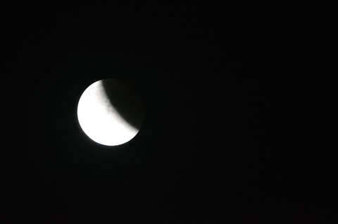 Part of the total lunar eclipse that happened on Sunday, September 7, 2025,.. Stock Photos