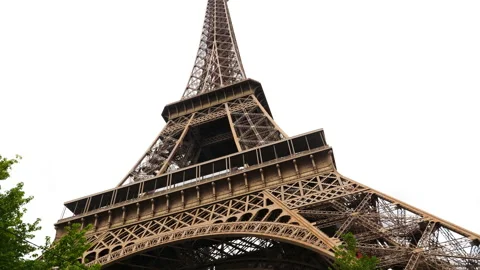Part of the Tour Eiffel (Eiffel Tower) close up from Champ de Mars Paris France 動画素材 237924795