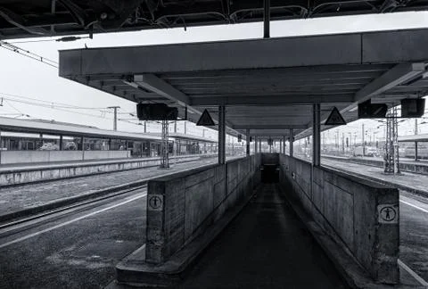 Part of a train station Stock Photos