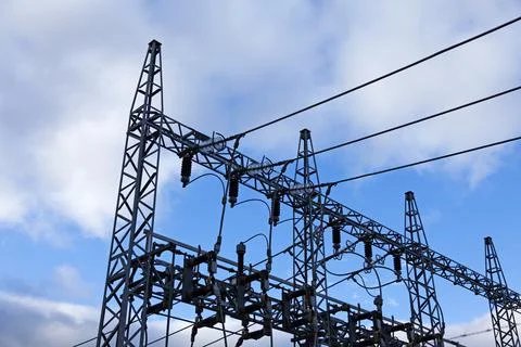 Part of transformer station for high current Stock Photos