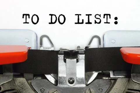 Part of typing machine with typed To Do List words Stock Photos