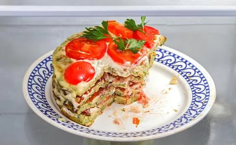 Part of vegetable cake Stock Photos