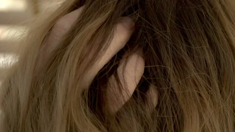 Part view of a man's hands caressing a woman's bare back Stock Footage 89108934