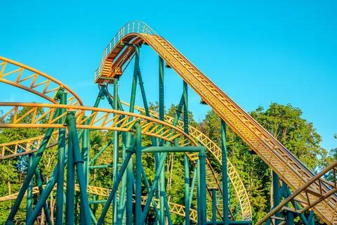 Part view of roller coaster track Stock Photos
