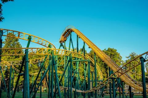 Part view of rollercoaster track Stock Photos