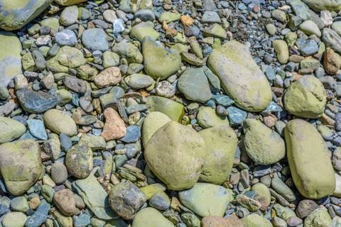 Part of wall from rocks. background Stock Photos