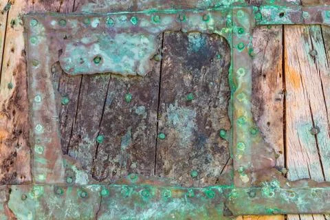 Part of a weathered ship wreck Stock Photos