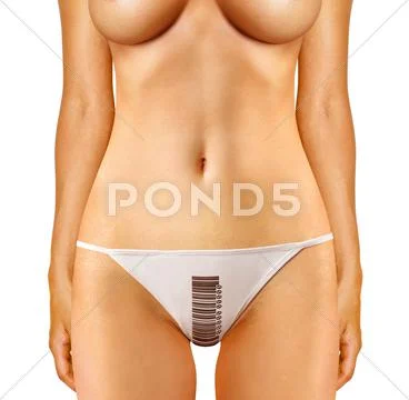Part of woman with barcode Stock Photos