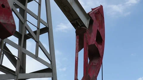 Part of the working oil pump. Close-up Stock Footage 63136819