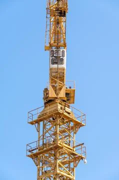 Part of yellow construction crane Stock Photos