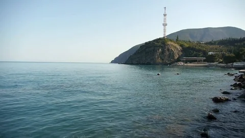 Partenit view from the shore to the mountain Stock Footage 118971880