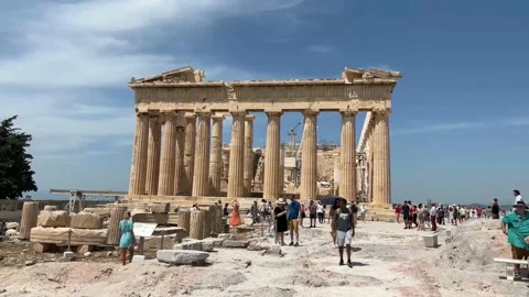 The Parthenon of Acropolis Back Side, Athens Stock Footage 201380828