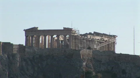 Parthenon on the Acropolis - long Stock Footage 857437