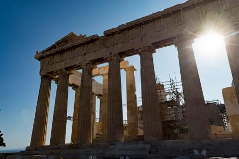 Parthenon in acropolis Stock Photos