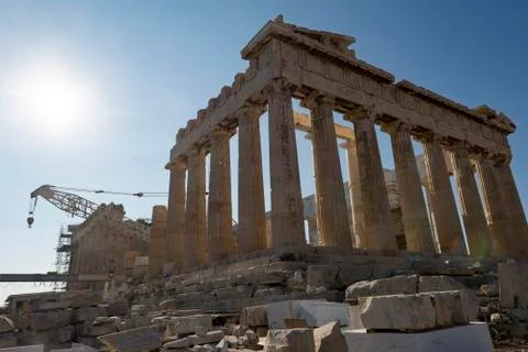 Parthenon in acropolis Stock Photos