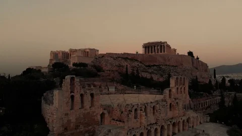 Parthenon and odeon of Herodes Atticus in Athens 動画素材 103230677