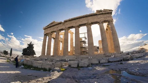 The Parthenon in Athens Stock Footage 87154628