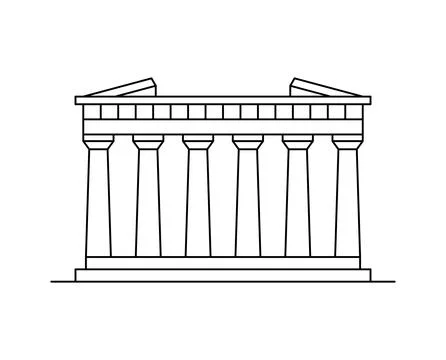 Parthenon In Athens icon Stock Illustration