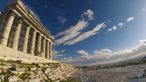 The Parthenon Being Rebuilt Video stock 87152561