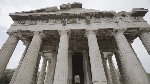 Parthenon, close shot. From inside to outside. Stock Footage 91789759