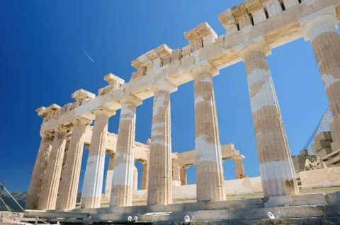 Parthenon columns at sky background Foto stock