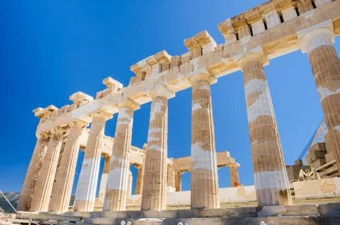 Parthenon columns at sky background Foto stock