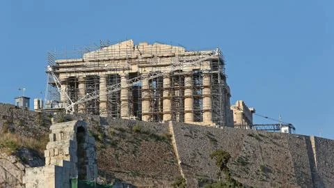 Parthenon Construction Greece Foto stock