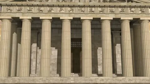 Parthenon Front View Sunset Stock Footage 17644940