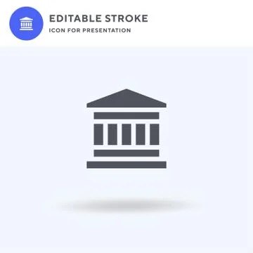 Parthenon icon vector, filled flat sign, solid pictogram isolated on white, logo Stock Illustration