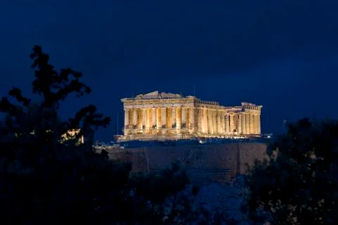 Parthenon at night . 写真素材