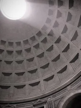 Parthenon Rome Ceiling with Light Stock Photos