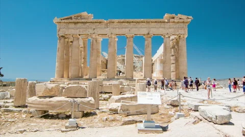 The Parthenon Side View at the Acropolis in Athens Greece Stock Footage 67589632