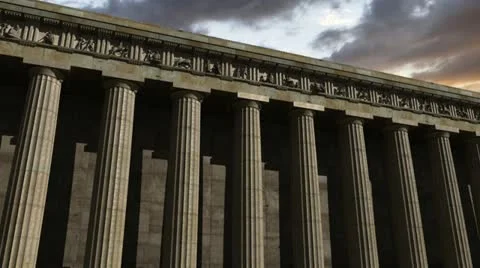 Parthenon at sunset Stock Footage 17294745