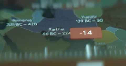 The Parthian Empire map since year 247 BC timelapse Vídeo Stock 321755361
