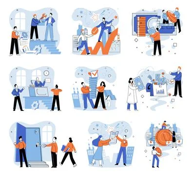 Parthnership. Brainstorming sessions generate creative solutions within group Illustrazione stock