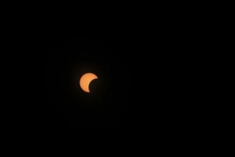 Partial Annular Solar Eclipse on October 14, 2023 Seen From Columbus, Ohio Fotos Stock