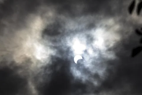 Partial Annular Solar Eclipse on October 14, 2023 Seen From Columbus, Ohio Stock Photos