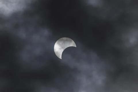 Partial Annular Solar Eclipse on October 14, 2023 Seen From Columbus, Ohio Fotos Stock