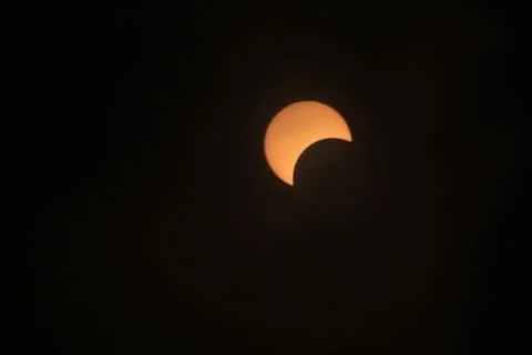 Partial Annular Solar Eclipse on October 14, 2023 Seen From Columbus, Ohio Fotos Stock