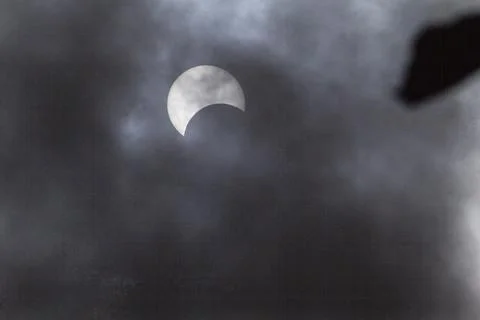 Partial Annular Solar Eclipse on October 14, 2023 Seen From Columbus, Ohio Fotos Stock