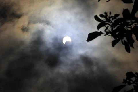 Partial Annular Solar Eclipse on October 14, 2023 Seen From Columbus, Ohio Foto stock