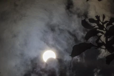 Partial Annular Solar Eclipse on October 14, 2023 Seen From Columbus, Ohio Fotos Stock