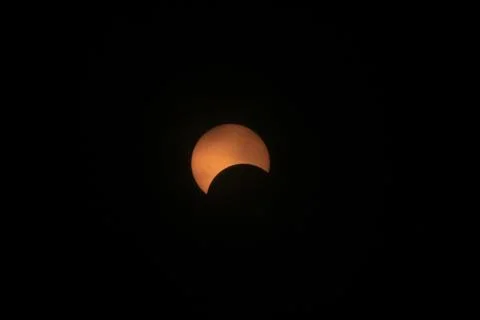 Partial Annular Solar Eclipse on October 14, 2023 Seen From Columbus, Ohio Stock Photos