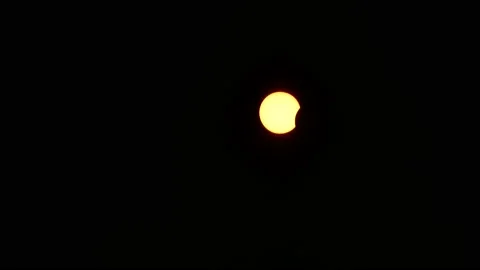 Partial annular solar eclipse phenomenon, Stavropol on 21th June 2020 4K Stock Footage 134395072