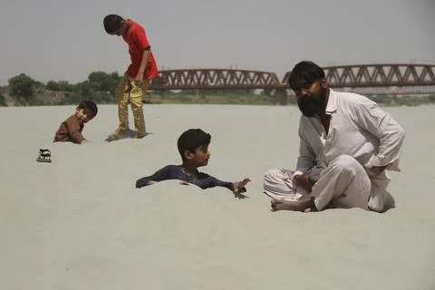 Partial annular solar eclipse seen from Pakistan, Hyderabad - 21 Jun 2020 Stock Photos