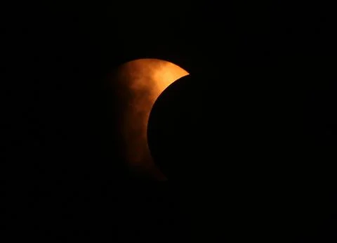 Partial annular solar eclipse seen from Bangkok, Thailand - 21 Jun 2020 Stock Photos
